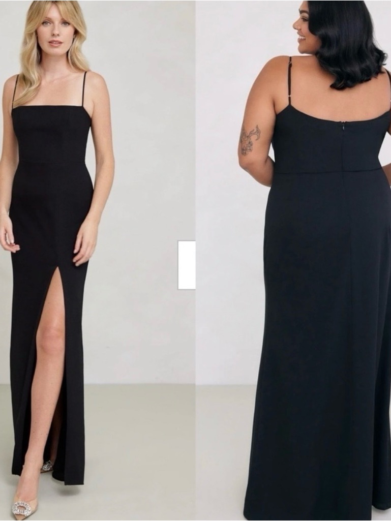 Park & Fifth Black Jupiter Dress Maxi Slit Sleeveless
